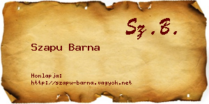 Szapu Barna névjegykártya